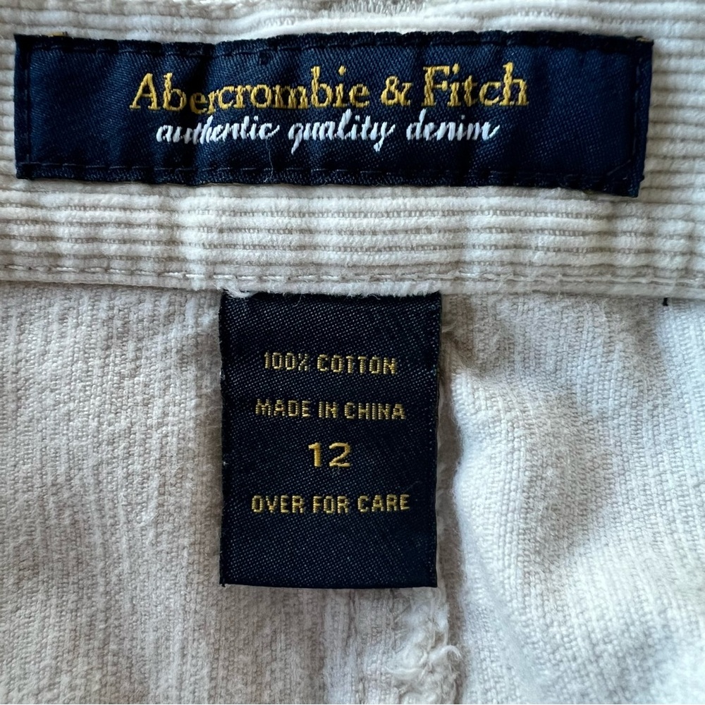 VTG Abercrombie & Fitch Corduroy Skirt Women’s 12 A-Line Raw Hem Y2K 100% Cotton - Picture 6 of 11